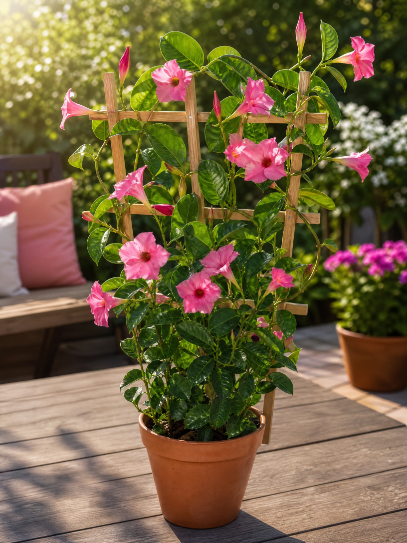 Muda de Dipladenia Rose Queen – Elegância e Flores o Ano Todo - Imagem 4