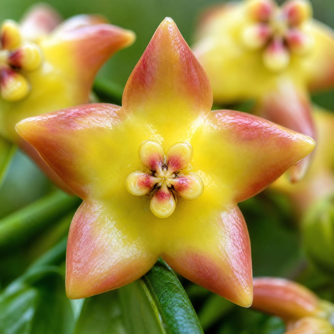 Muda GRANDE de Flor de Cera Amarela Hoya Ruthie - Folhas Grandes e Floração Exótica - Imagem 7
