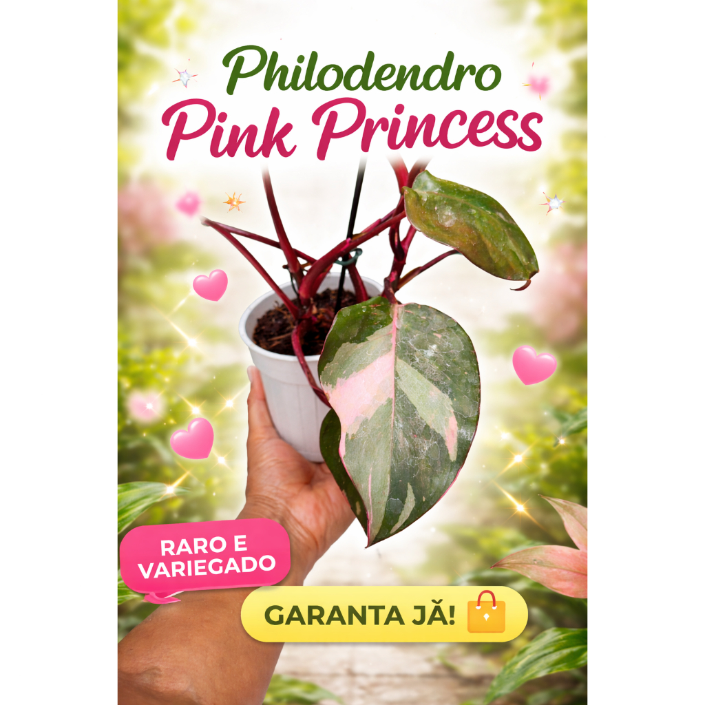 Philodendron Pink Princess  Planta Rara, Variegada Rosa